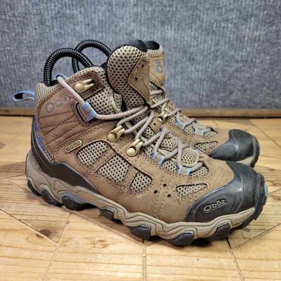 Oboz Bridger Women's 6.5 Vent Mid B-Dry Leather Waterproof Hiking Boots, Walnut - Picture 1 of 11